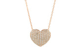 Heart Shape Rose Gold Colour 925 Sterling Silver CZ Necklace